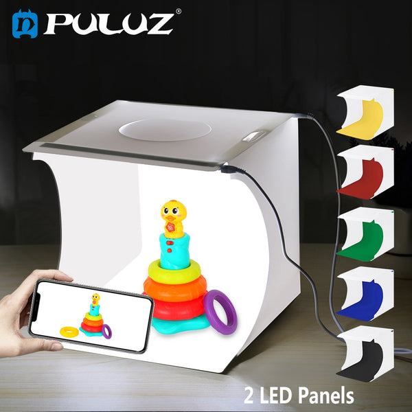 PULUZ 2LED Lightbox Light box Mini Photo Studio Box 1100LM Photography Box Light Studio Shooting Tent Box Kit &6 Color Backdrops