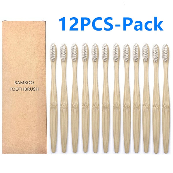 10/12PCS Colorful Toothbrush Natural Bamboo Tooth brush Set Soft Bristle Charcoal Teeth Eco Bamboo Toothbrushes Dental Oral Care