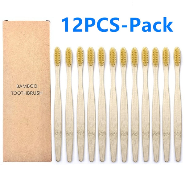 10/12PCS Colorful Toothbrush Natural Bamboo Tooth brush Set Soft Bristle Charcoal Teeth Eco Bamboo Toothbrushes Dental Oral Care