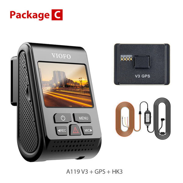 VIOFO A119 V3 2K 60fps Car Dash Cam Super Night Vision Quad HD 2560 * 1600P Car DVR with Parking Mode G-sensor optional GPS