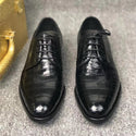 Business Style Authentic Crocodile Belly Skin Men's Dress Oxfords Shoes Genuine Alligator Leather Male Lace-up Black Suit Shoes