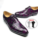 Goodyear welted bespoke handmade dress shoes real crocodile skin high end men's businese shoes