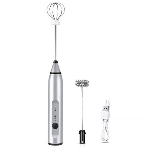 Electric Coffee Mixer Milk Shaker Maker Frother Foamer USB Charge 3-Speed Portable Blender for Milk, Coffee, Egg Beating