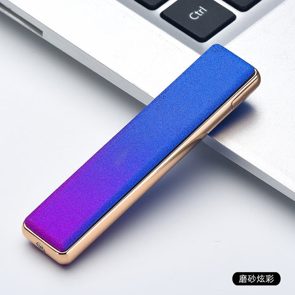 Creative Ultra-thin Cigarette Lighter USB Windproof Charging Lighter Plasma Play Cool Gadget Electronic Lighter Accessories