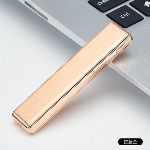 Creative Ultra-thin Cigarette Lighter USB Windproof Charging Lighter Plasma Play Cool Gadget Electronic Lighter Accessories