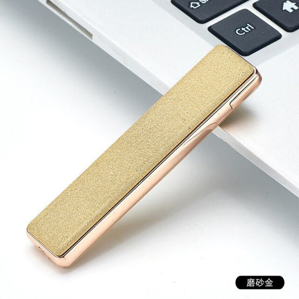 Creative Ultra-thin Cigarette Lighter USB Windproof Charging Lighter Plasma Play Cool Gadget Electronic Lighter Accessories