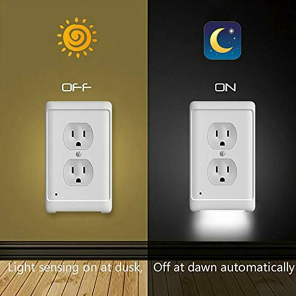 1/5/10 Packs Night Angel Duplex Outlet Wall Plate With LED Night Lights No Batteries or Wires Vinyl Sticker Ambient Light Sensor