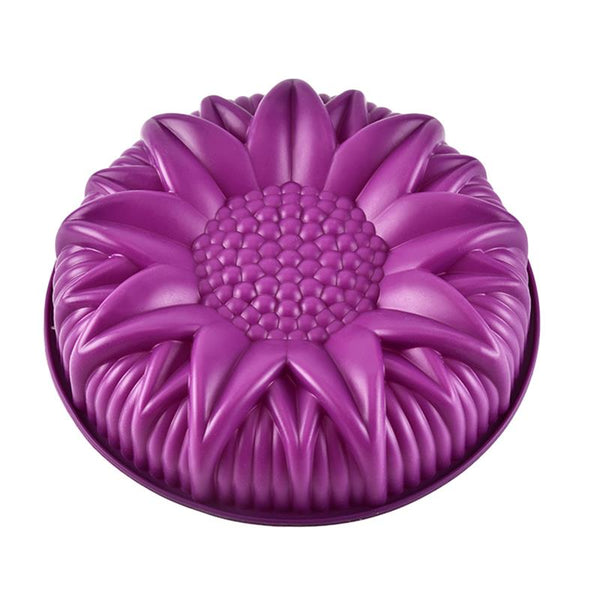 10 Inch Round Sunflower Silicone Birthday Cake Baking Pans Handmade Bread Loaf Pizza Toast Tray Silicone Cake Baking Molds