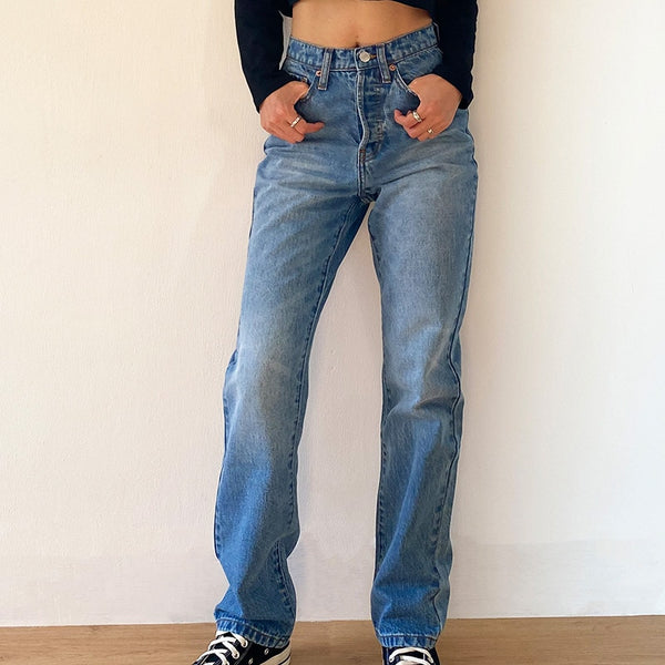 Women's Jeans Baggy Jeans For Women 2020 Mom Jeans High Waist Blue Loose Washed Fashion Straight Denim Pants Vintage Streetwear