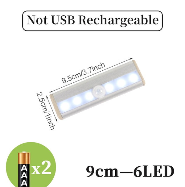 LED Night Light Motion Sensor Light Wireless USB Rechargeable 20 30 40 50cm Night Lamp For Bedroom Kitchen Cabinet Wardrobe Lamp