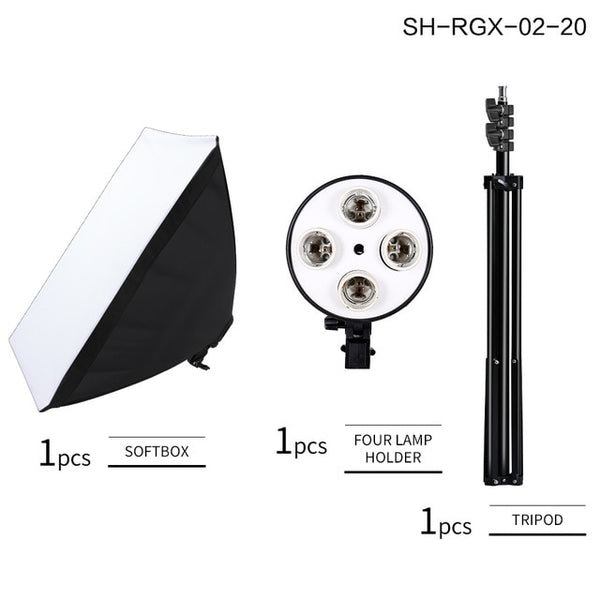 Photo Studio 8 LED 20W Softbox Kit Photographic Lighting Kit Camera & Photo Accessories 2 Light Stand 2 Softbox for Camera Photo