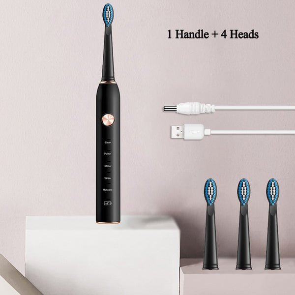 Sonic Electric Toothbrush USB Rechargeable 5 Modes Ultrasonic Automatic Brush Timer Waterproof Dental Brush Teeth Whitening