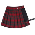 New Arrival Women Pleated Skir Hot sale Short Punk Girl's Skirt Short Gothic Harajuku Summer Gray Plaid Skirts Shorts