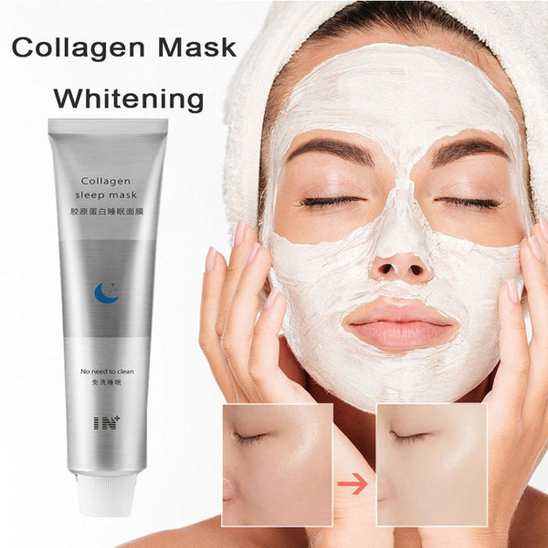 100ml Korea Collagen Sleep Mask Night Hydrating Sleep Mask Wash Free Repair Oil-Control Acne Treatment Shrink Pore Purify Skin