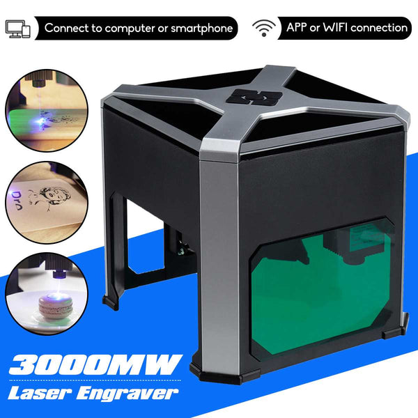 3000mw CNC Wifi K6 Laser Engraver DIY Logo Mark Printer Cutter Woodworking Mini Laser Engraving Machine Engraving Range Wainlux