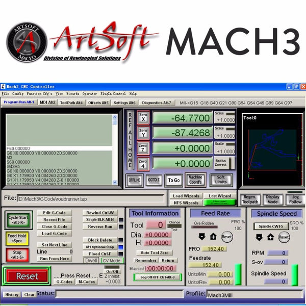 Software Installation Service for English/French Artsoft Mach3 Software CNC for Lathes, Mills, Routers, Lasers, Plasma, Engraver