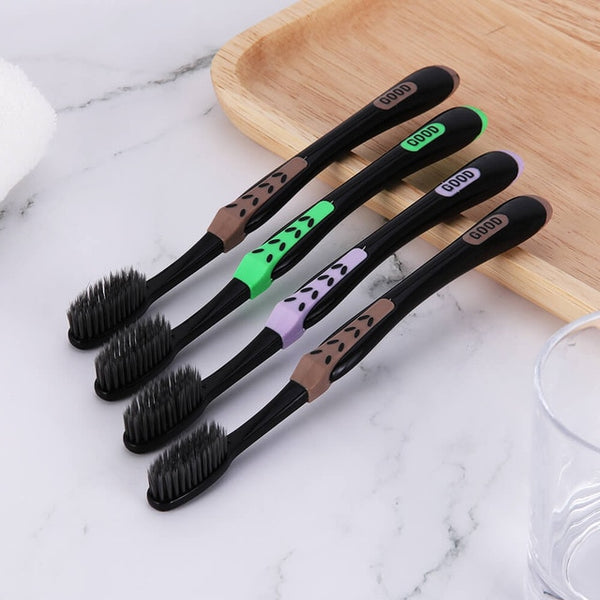4Pcs/Pack Bamboo Toothbrush Bamboo Charcoal Nano Toothbrush of Dental Oral Care Soft Brush for Adults