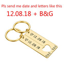 Personalized Heart Keychain Set  Engraved King Date and Name Love Keyring Gift for Couples Girlfriend Boyfriends Key Chain Rings