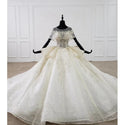 BGW 31230ht Peplum Vintage Wedding Dress Cloak O Neck Applique Sequin Wedding Dress Gown Rhinestone Lace Up Ball Gown فستان عروس