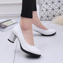 Autumn High Heels Women Pumps Platform Suede Shoes Women Ankle Strap Thick Heeled Ladies Shoes Comfortable Working Shoes WSH3166