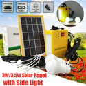 Solar Power Panel Generator Home System Kit With 3 LED Bulbs Solar Lamp Emergency Light 4 Heads USB Charging for Outdoor Garden