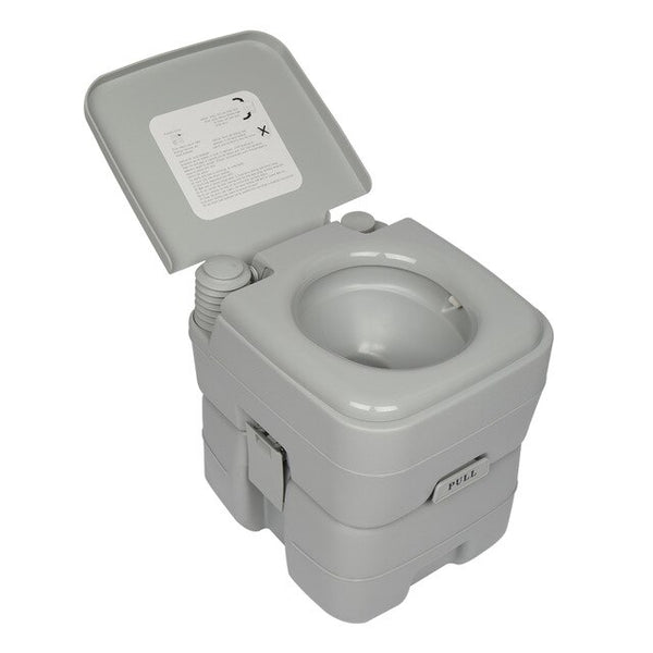 Portable Flush Toilet for Car Tent Outdoor Camping Removable 20L Plastic  with Double Outlet Odor Proof Leak Proof Durable[US-W]
