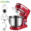 BioloMix 1200W  5L Stainless Steel Bowl 6-speed Kitchen Food Stand Mixer Cream Egg Whisk Whip Dough Kneading Mixer Blender