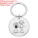 Personalized Family Gifts Keychain Custom Mom Dad Daughter Son Pet Key Chain Engraved Stainless Steel Mother Father Kids Keyring