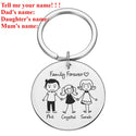 Personalized Family Gifts Keychain Custom Mom Dad Daughter Son Pet Key Chain Engraved Stainless Steel Mother Father Kids Keyring