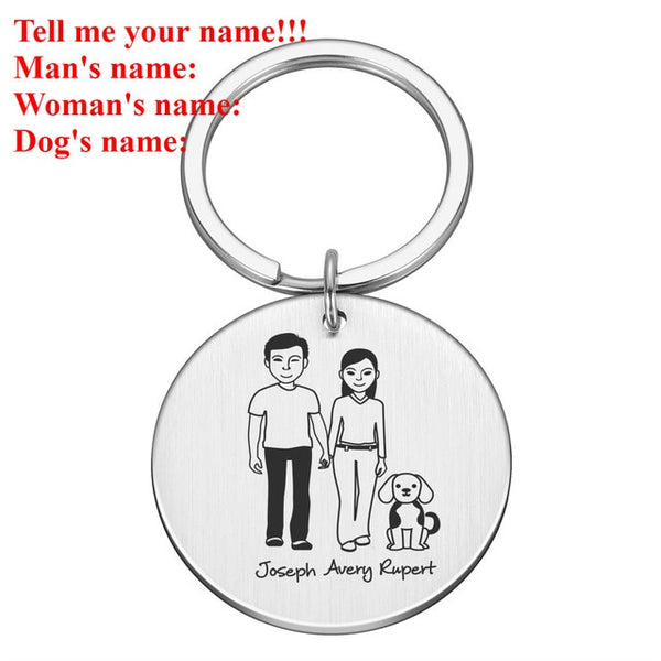 Personalized Family Gifts Keychain Custom Mom Dad Daughter Son Pet Key Chain Engraved Stainless Steel Mother Father Kids Keyring