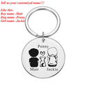 Personalized Family Gifts Keychain Custom Mom Dad Daughter Son Pet Key Chain Engraved Stainless Steel Mother Father Kids Keyring