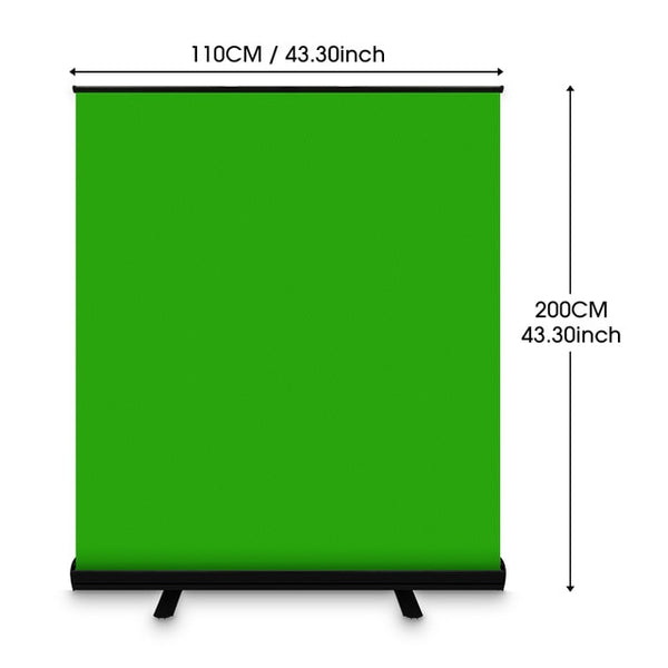 Chromakey Green Screen Portable Pull Up Photo Studio Polyester Cotton Photo Background With Stand For Virtual Scene Video Keying