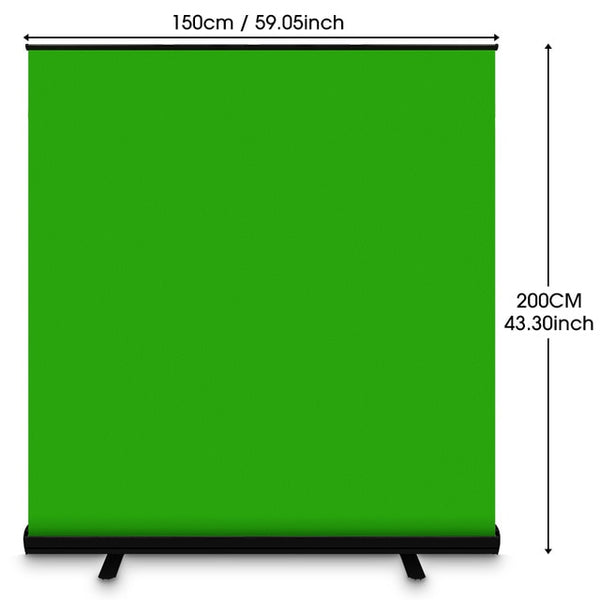 Chromakey Green Screen Portable Pull Up Photo Studio Polyester Cotton Photo Background With Stand For Virtual Scene Video Keying