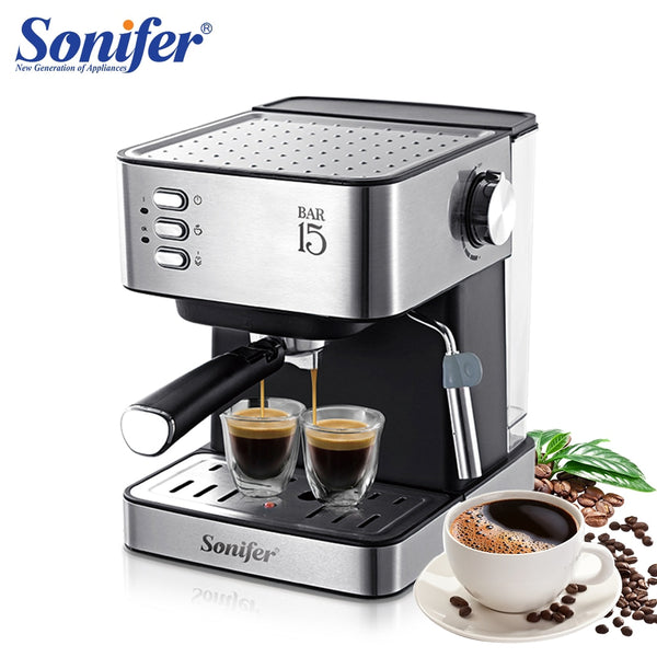 1.6L Electric Espresso Coffee Machine Coffee Grinder 15 Bar Express Electric Foam Coffee Maker Kitchen Appliances Gift Sonifer