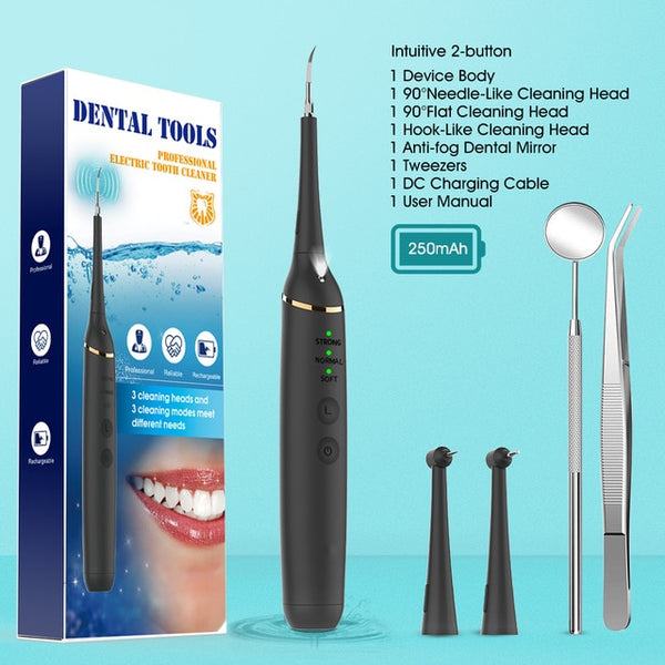 Dental calculus remover, Electric Portable Oral Irrigation teeth whitening Tartar Scraper Oral Hygiene Brush, Mirror, Dentist