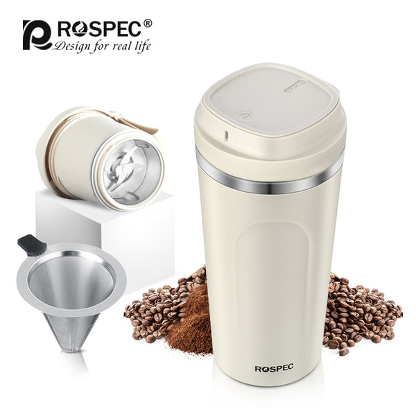 ROSPEC Wireless Electric Coffee Blender Portable 7.4V Coffee Grinder Portable Coffee Maker Juicer Multifunctional Food Processor