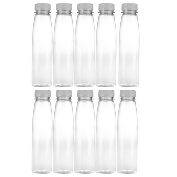 10 PCS 330ml Empty Bottles Transparent Lightweight Plastic Food Grade Storage Bottles Beverage Bottle for Drinking Liquid Juice