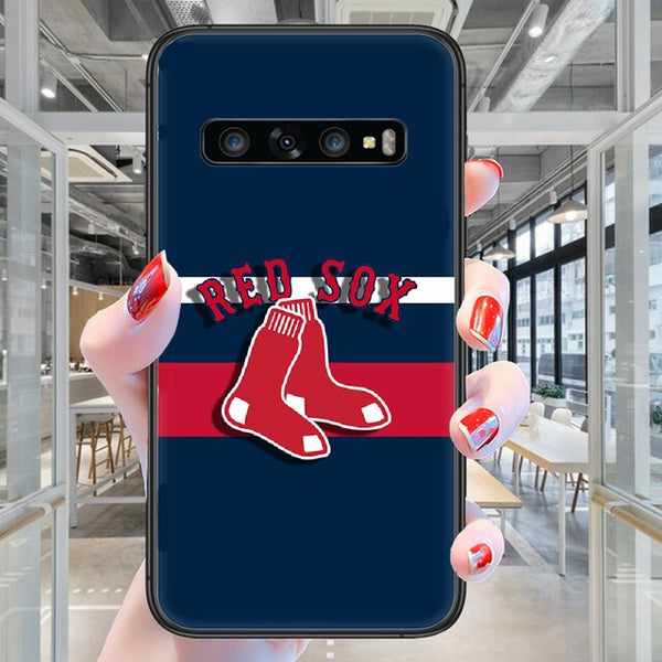 red boston baseball sox Phone case For Samsung Galaxy Note S 8 9 10 20 Plus E Lite Uitra black Prime Trend Bumper 3D Funda
