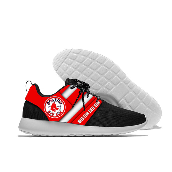 Red Sox Leisure Casual Sneakers Mens And Womens Breathable Lightweight Mesh Sport Running Shoes For Boston Baseball Fans
