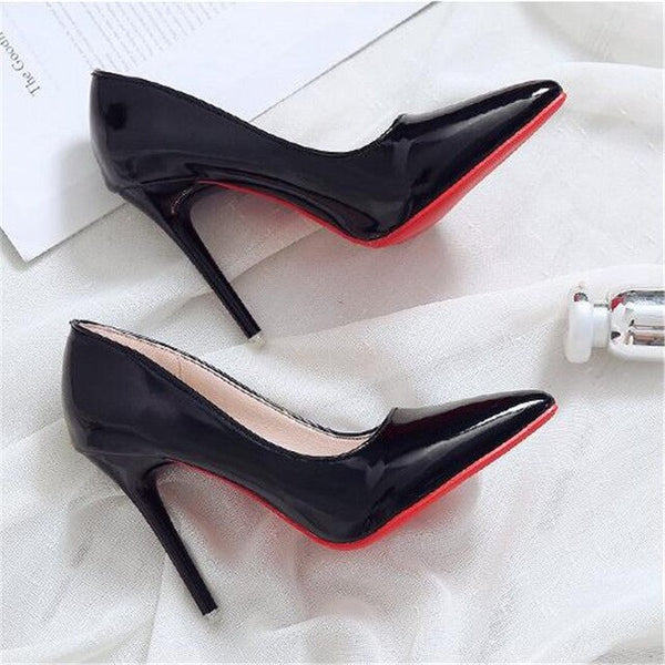 Women Pumps Sexy Elegant Thin Heel Pointed High Heels Black Work Single Shoes Dress Party Womens Shoes Red Wedding Shoes