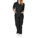 Women Men Workwear Short Sleeve V-neck Tops+pants Nursing Working Uniform Beauty Salon Suit Scrub Uniform Overalls Clothes