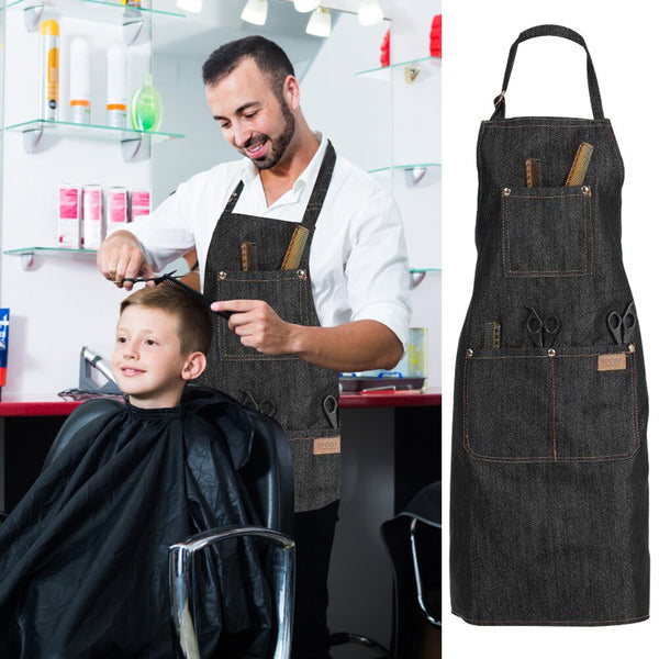 Hair Hairstyle Styling Tool Accessories Unisex Hanging Neck Hotel Restaurant Cafe Barber Shop Bakery Waiter Denim Apron