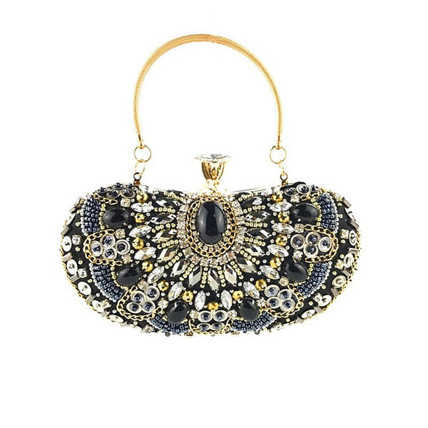 Clutch Bag 2020 Women's Black Evening Shiny Handbags Bride Wedding Banquet Bag Wedding Dress Accessories Shoulder Dumpling Bag