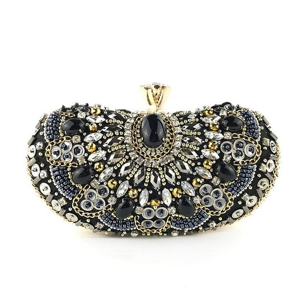 Clutch Bag 2020 Women's Black Evening Shiny Handbags Bride Wedding Banquet Bag Wedding Dress Accessories Shoulder Dumpling Bag