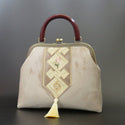 Velvet Elegant Handbag Handmade Women's Bag Chinese Retro Wood Handle Embroidered Dinner Dress Bag