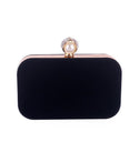 Women's Evening Clutch Bag Vintage Black Handbag Flannel Clutch Wedding Party Prom Accessories Bag Metal Chain Red Shoulder Bag