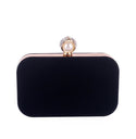 Women's Evening Clutch Bag Vintage Black Handbag Flannel Clutch Wedding Party Prom Accessories Bag Metal Chain Red Shoulder Bag