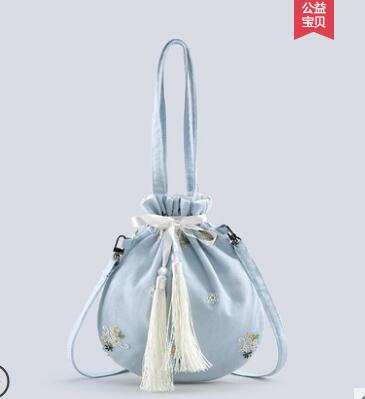 Hanfu Crossbody small handbag accessories women's matching bag with ancient clothes  original one shoulder Vintage cotton