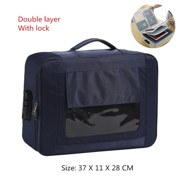 Men's Women's Briefcase Id Package Passport Handbags Multifunctional Document Storage Bag Office Business Pouch Accessories