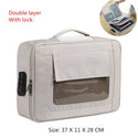 Men's Women's Briefcase Id Package Passport Handbags Multifunctional Document Storage Bag Office Business Pouch Accessories